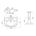 Consolă de baie vintage din ceramică pe coloană, fabricată în Italia - Paulina Viadurini