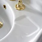 Consolă de baie vintage din ceramică pe coloană, fabricată în Italia - Paulina Viadurini