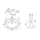 Consolă de baie vintage din ceramică pe coloană, fabricată în Italia - Paulina Viadurini