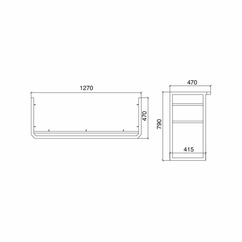 Consola de baie L 135 cm cu bol dublu în ceramică cu picioare - Nausica Viadurini