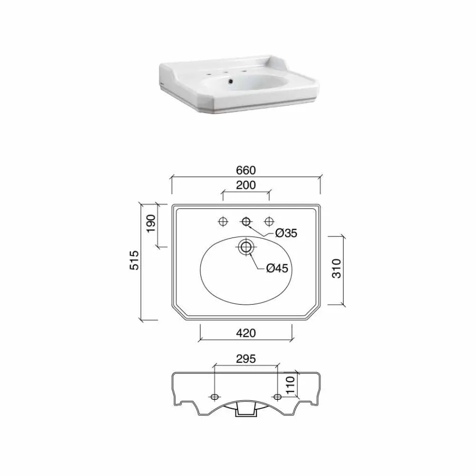 Consola de baie din ceramica de 65 cm cu picioare din metal fabricate în Italia Nausica Viadurini