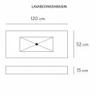 Consol de baie lavoar integrat și raft suspendat în 4 finisaje Gres - Rampina Viadurini