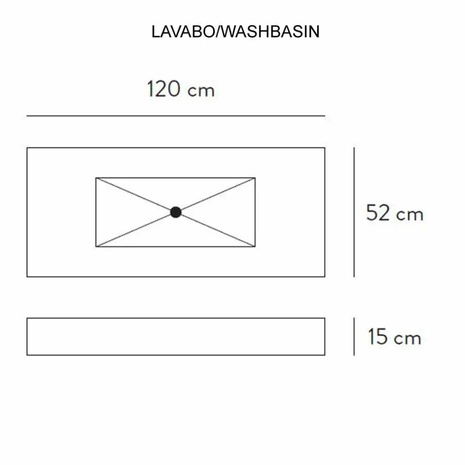 Consol de baie lavoar integrat și raft suspendat în 4 finisaje Gres - Rampina Viadurini