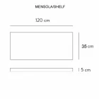 Consol de baie lavoar integrat și raft suspendat în 4 finisaje Gres - Rampina Viadurini