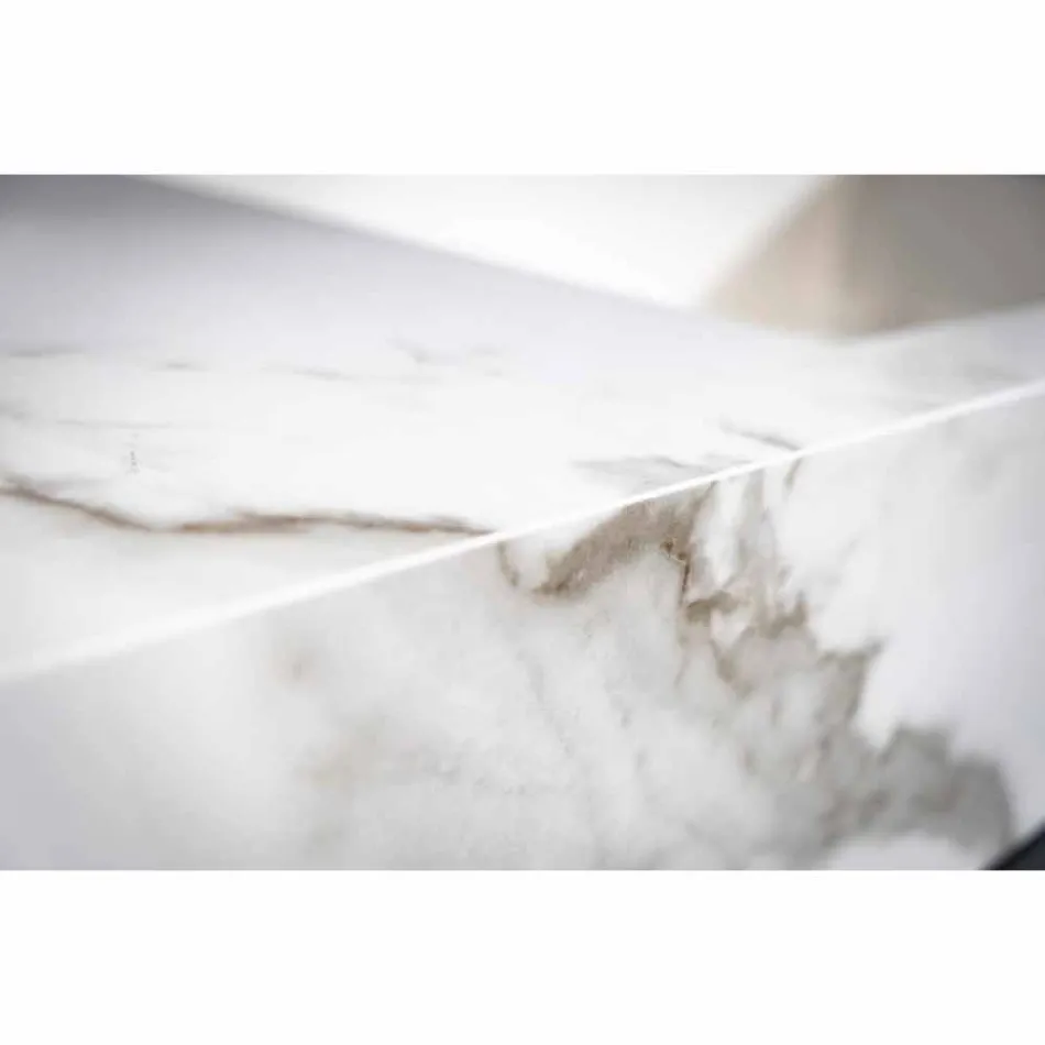 Consol de baie lavoar integrat și raft suspendat în 4 finisaje Gres - Rampina Viadurini