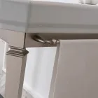 Consola de baie vintage de 90 cm, din ceramică albă, cu picioare făcute în Italia - Nausica Viadurini