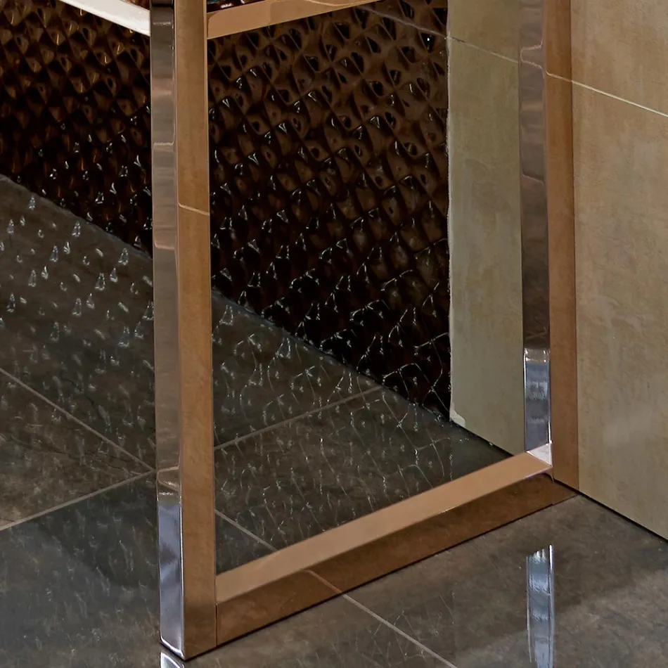 Consola de baie L 135 cm cu bol dublu în ceramică cu picioare - Nausica Viadurini