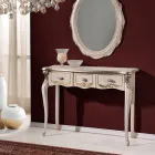 Consolă clasică din lemn cu 3 sau 5 sertare de lux Made in Italy - Londra Viadurini