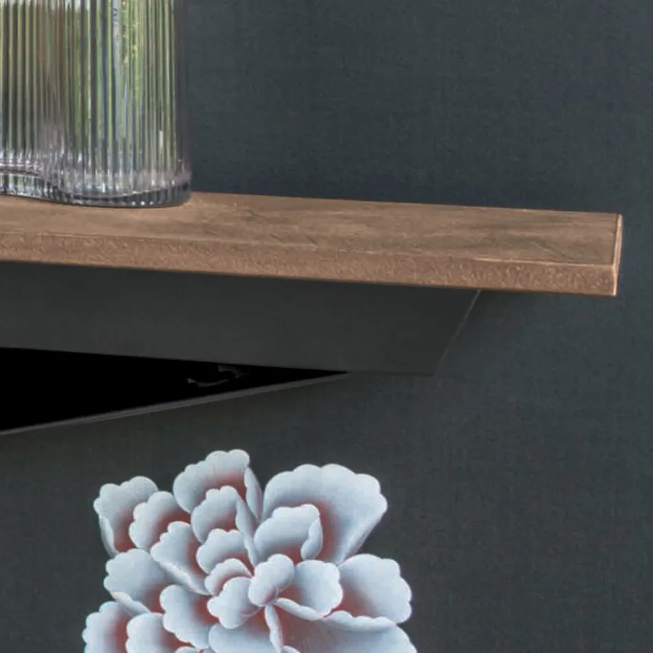 Consola cu Blat Efect Mortar si Baza metalica Made in Italy - Timedio Viadurini