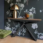 Consola cu Blat Efect Mortar si Baza metalica Made in Italy - Timedio Viadurini