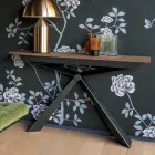 Consola cu Blat Efect Mortar si Baza metalica Made in Italy - Timedio Viadurini