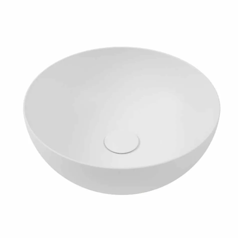 Consola pentru baie cu chiuvetă și raft din gresie porțelanată 4 finisaje - Ramina Viadurini