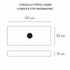 Consola pentru baie cu chiuvetă și raft din gresie porțelanată 4 finisaje - Ramina Viadurini