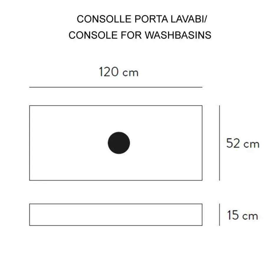 Consola pentru baie cu chiuvetă și raft din gresie porțelanată 4 finisaje - Ramina Viadurini