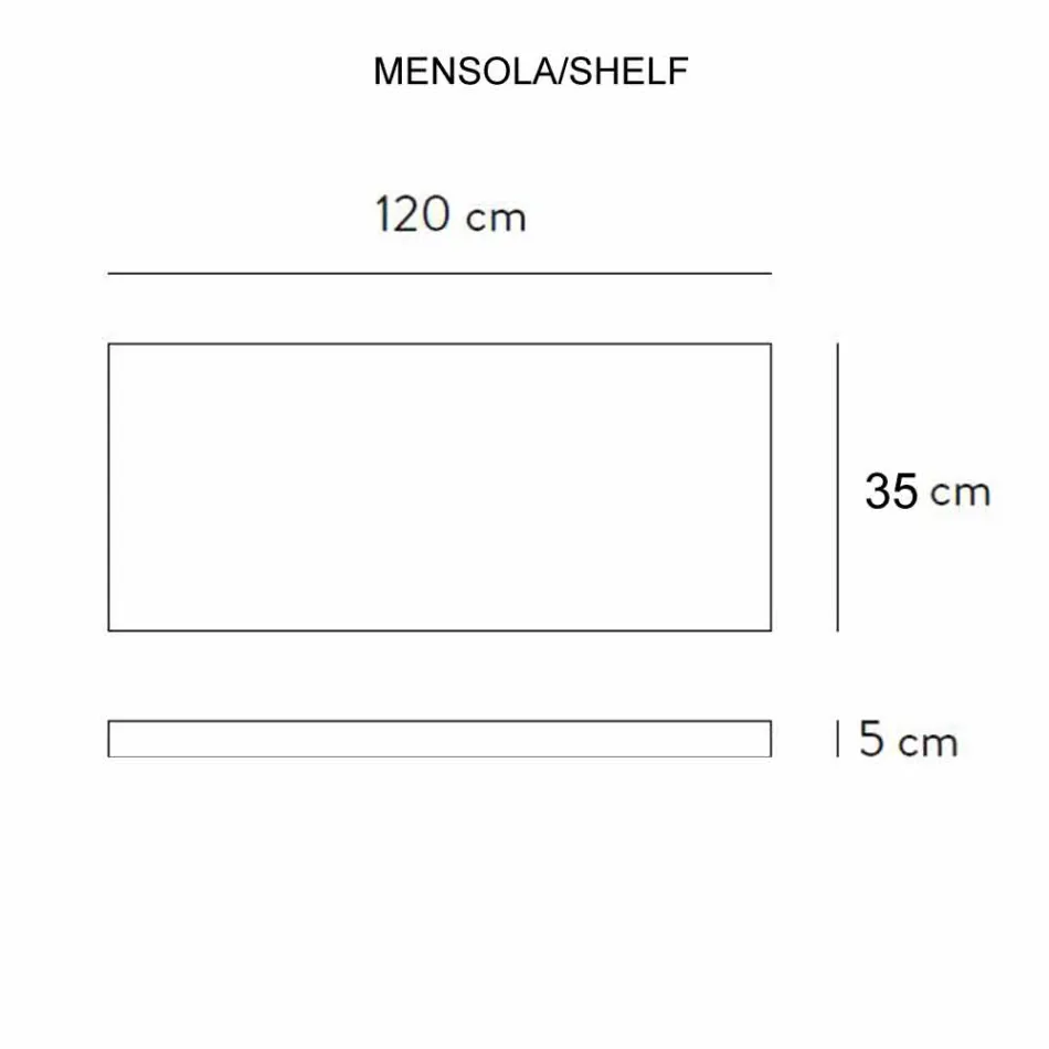 Consola pentru baie cu chiuvetă și raft din gresie porțelanată 4 finisaje - Ramina Viadurini