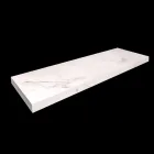 Consola pentru baie cu chiuvetă și raft din gresie porțelanată 4 finisaje - Ramina Viadurini