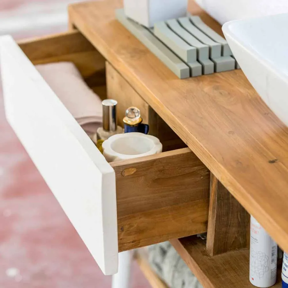 Concepte moderne de baie din lemn de teak din tec Pistoia natural Viadurini