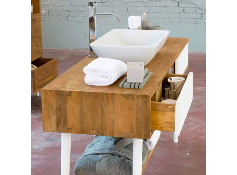 Concepte moderne de baie din lemn de teak din tec Pistoia natural Viadurini