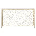 Consolă de intrare din fier finit auriu cu blat din marmură - Carlotta Viadurini