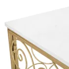 Consolă de intrare din fier finit auriu cu blat din marmură - Carlotta Viadurini