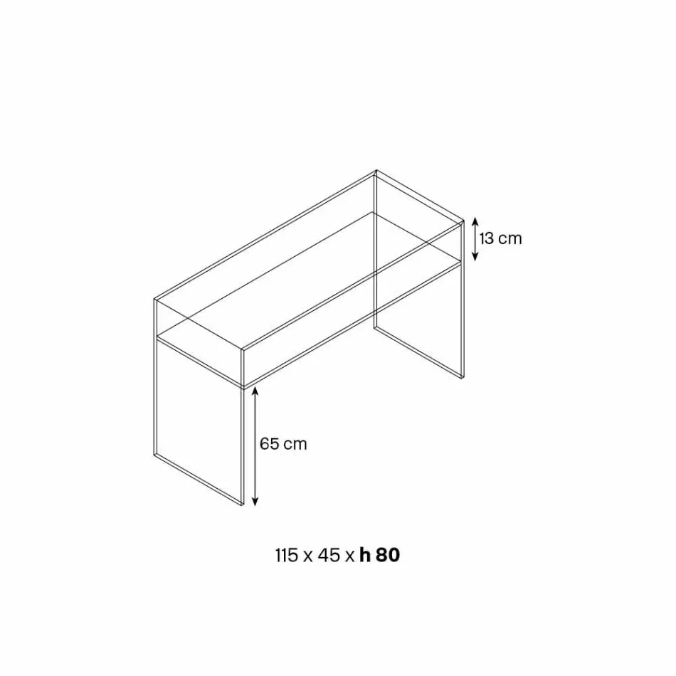 Consolă de intrare din sticlă extra-clară cu 2 sertare din nuc Canaletto - Selex Viadurini