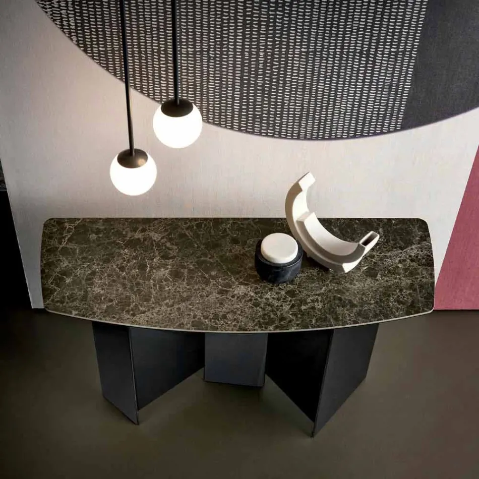 Made in Italy Console de design din ceramică și sticlă - aleatoriu Viadurini