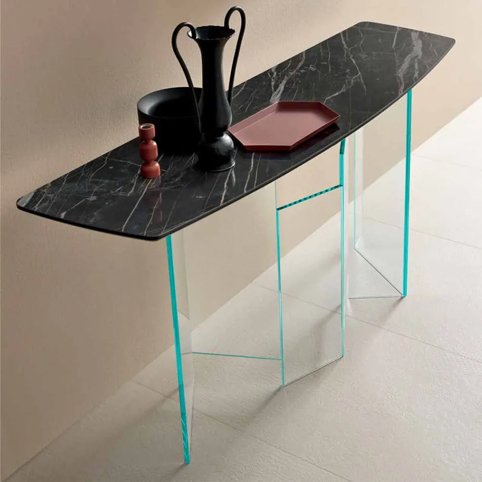 Made in Italy Console de design din ceramică și sticlă - aleatoriu Viadurini