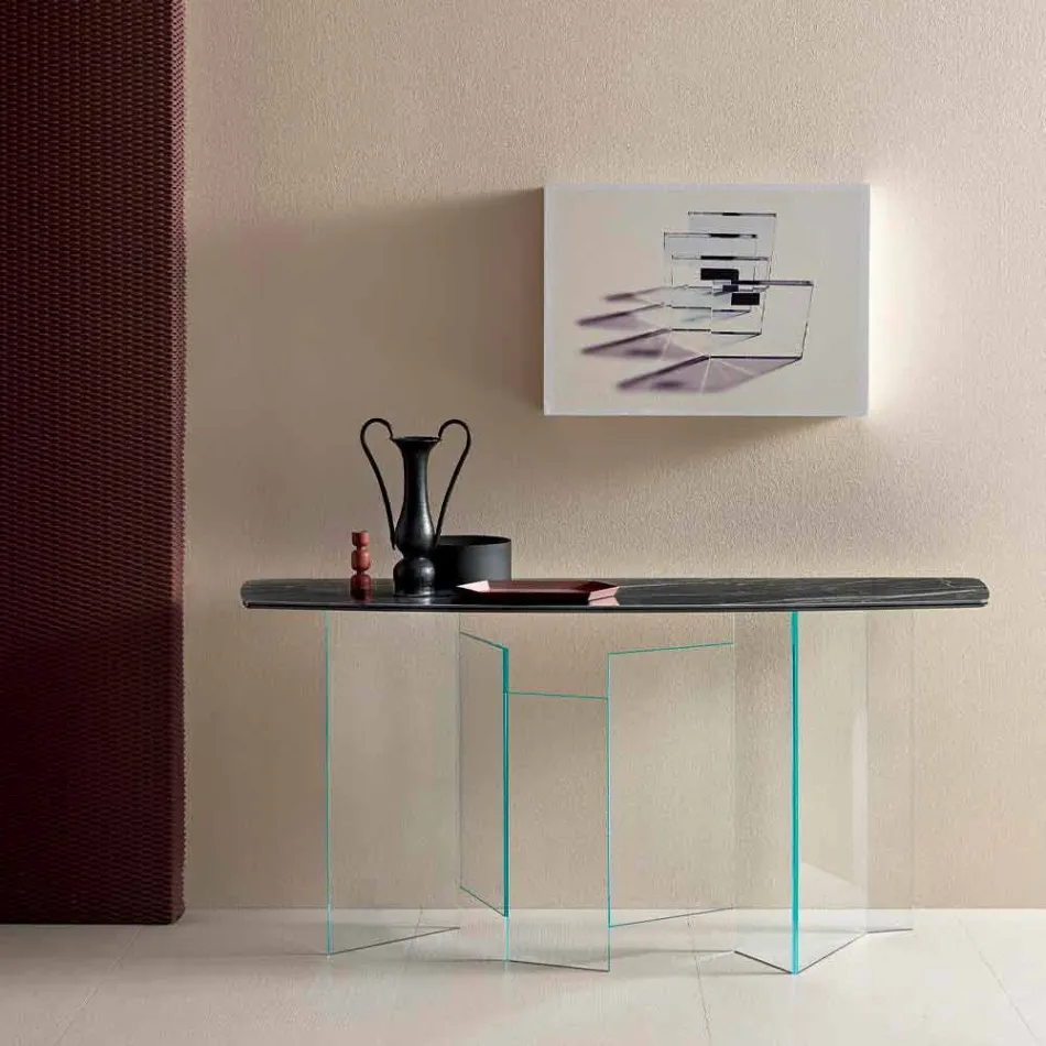 Made in Italy Console de design din ceramică și sticlă - aleatoriu Viadurini