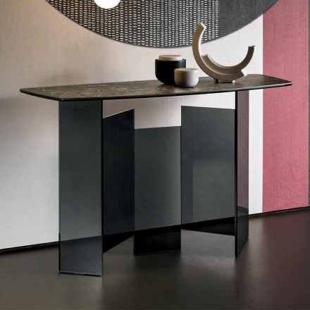 Made in Italy Console de design din ceramică și sticlă - aleatoriu Viadurini