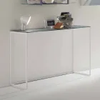 Consolă metalică pentru sufragerie cu cristal Top Made in Italy - Iridio Viadurini