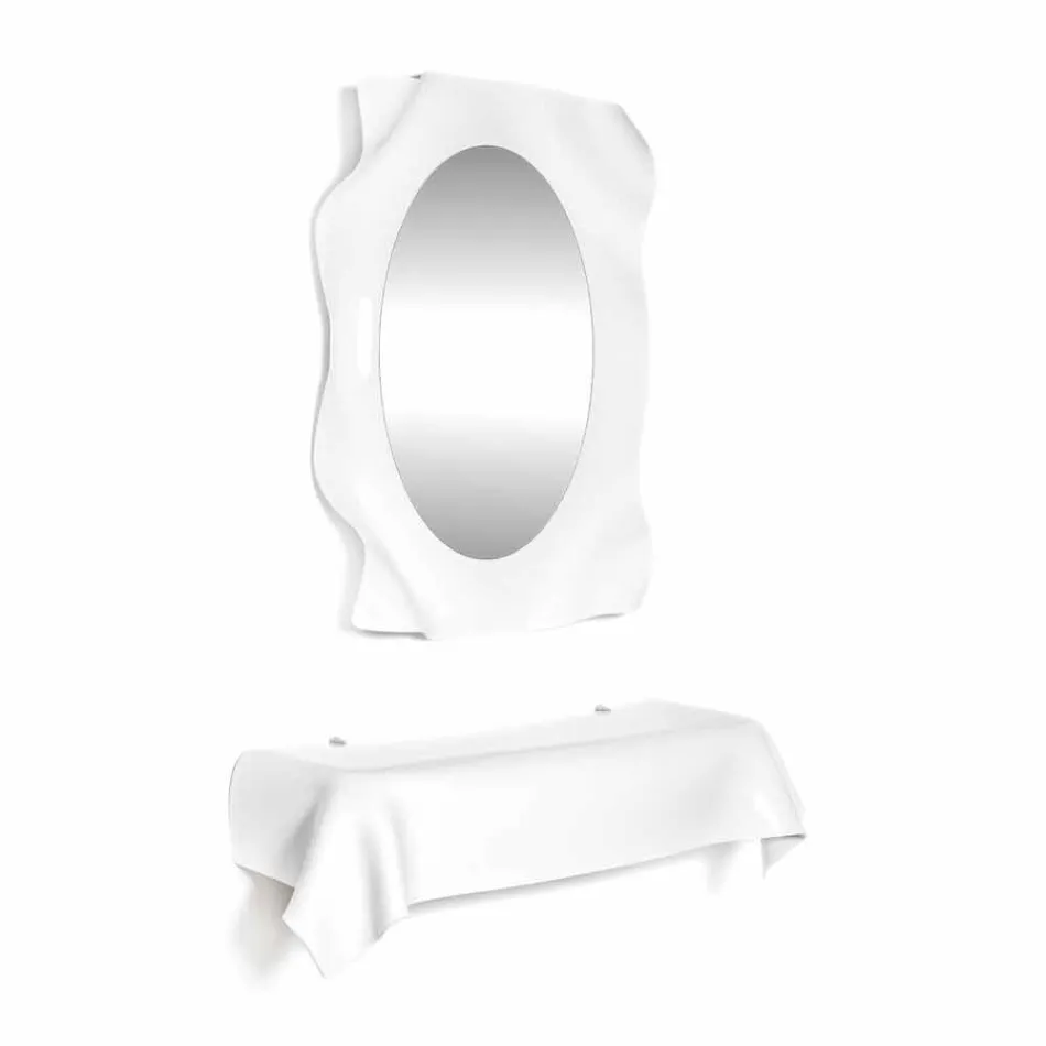 Consola design modern în plexiglas alb drapat dorințe Viadurini