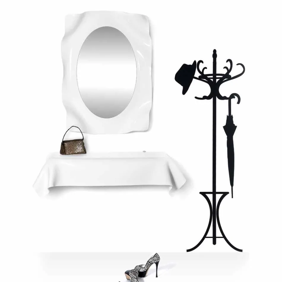 Consola design modern în plexiglas alb drapat dorințe Viadurini