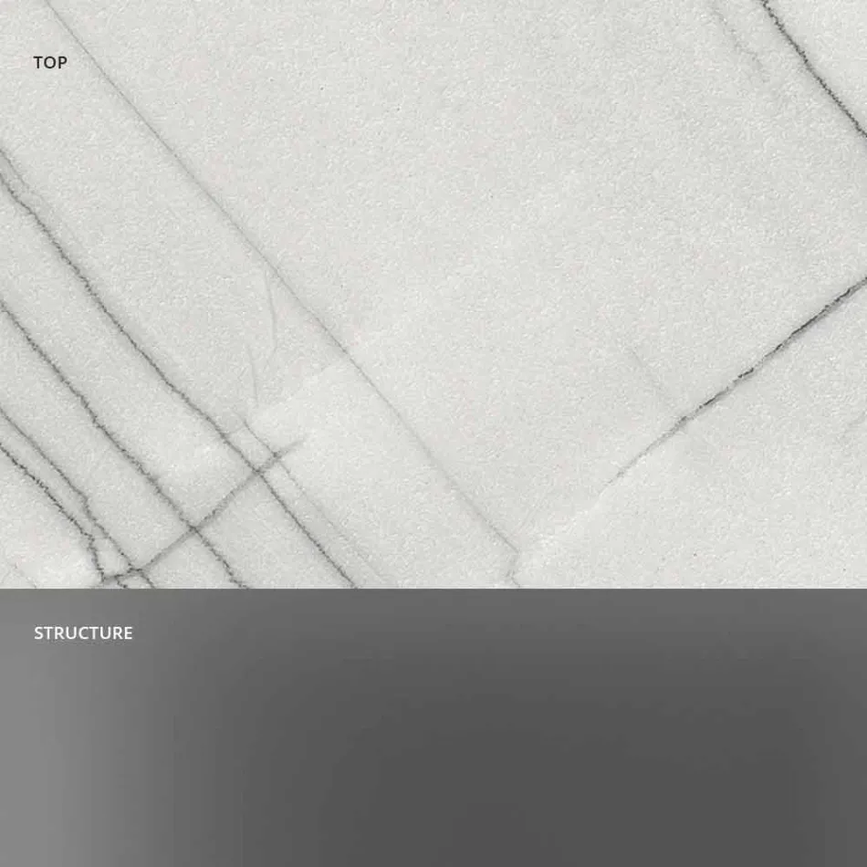 Consolă de design cu blat din marmură și bază din sticlă Made in Italy - Molino Viadurini