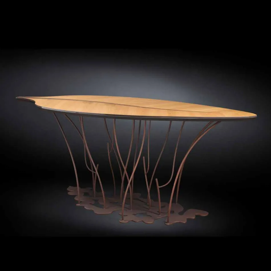 Consola de proiectare și meserii furnir de stejar nuc Fenice Viadurini