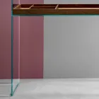 Consola de design în sticlă extra-transparentă cu tavă Made in Italy - Imperative Viadurini