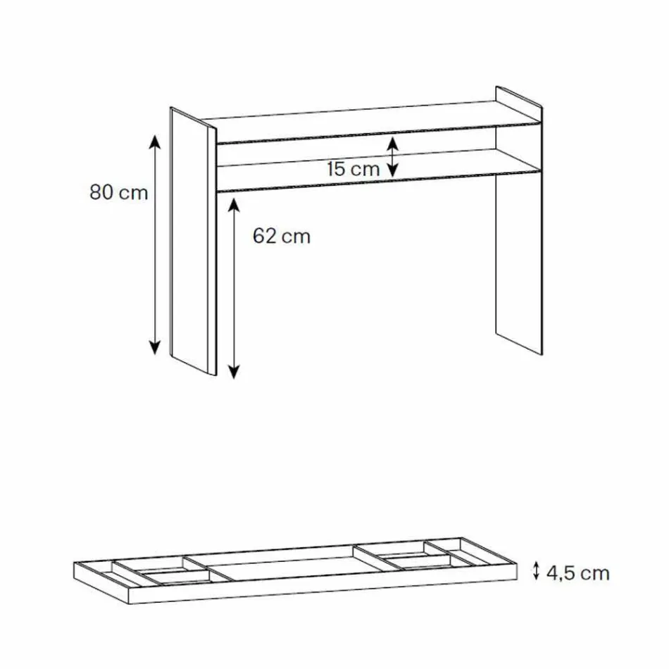 Consola de design în sticlă extra-transparentă cu tavă Made in Italy - Imperative Viadurini
