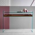 Console de design în sticlă Extraclear cu tavă făcută în Italia - Imperativo