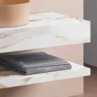 Consolă și raft de baie în Gres și lavoar în Vetrochina, 4 culori - Rametina Viadurini