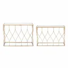 Consolă elegantă din oțel și sticlă cu design modern și glamour 2 piese - Irene Viadurini