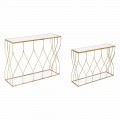 Consolă elegantă din oțel și sticlă cu design modern și glamour 2 piese - Irene