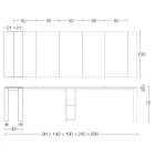 Consola de exterior extensibila cu baza metalica si top Hpl - Aghetto Viadurini