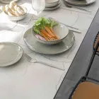 Consola de exterior extensibila cu baza metalica si top Hpl - Aghetto Viadurini