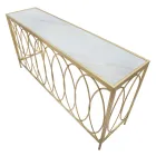 Consolă fixă de intrare în fier de aur cu blat din sticlă - Primula Viadurini