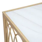 Consolă fixă de intrare în fier de aur cu blat din sticlă - Primula Viadurini