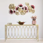 Consolă fixă de intrare în fier de aur cu blat din sticlă - Primula Viadurini