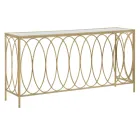 Consolă fixă de intrare în fier de aur cu blat din sticlă - Primula Viadurini