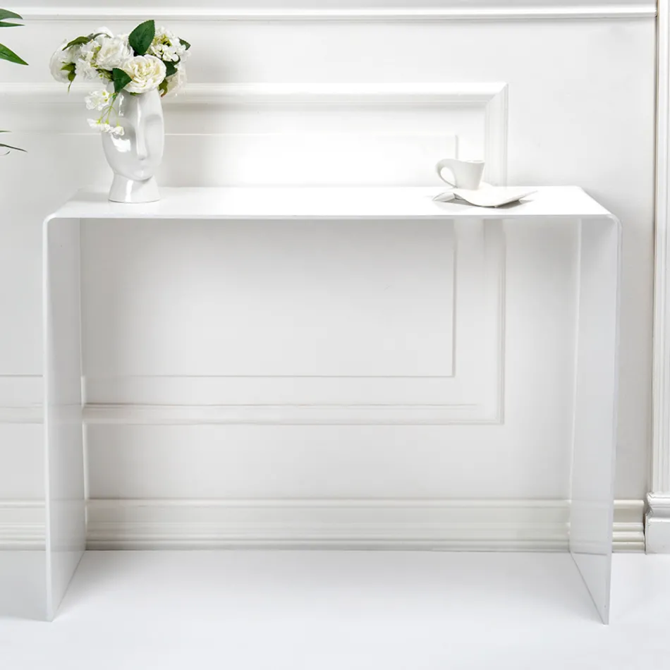 Consolă fixă din plexiglas alb sau afumat Made in Italy - Genio Viadurini