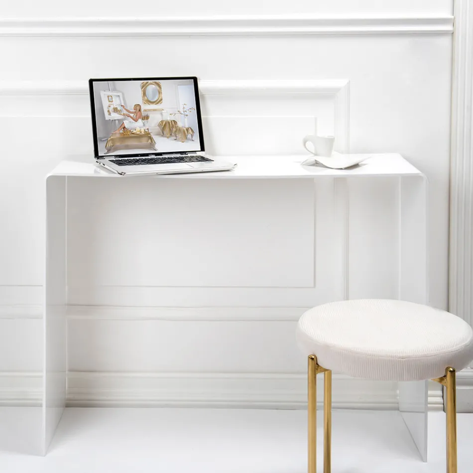 Consolă fixă în plexiglas alb sau afumat Made in Italy - Genio Viadurini