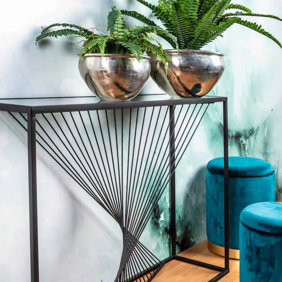 Consolă din oțel și sticlă Design modern Spiral original - Sasuke Viadurini