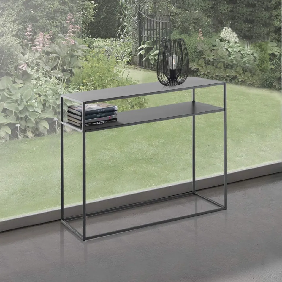 Consolă din Oțel Vopsit Antracit - Osmiu Viadurini